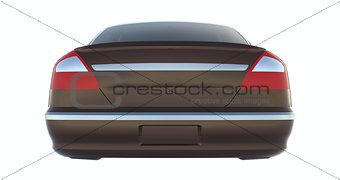 Luxury Brown Sedan Car Isolated. 3D rendering.