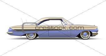 Old American car in excellent condition. 3d rendering.