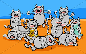 funny cats characters cartoon illustration