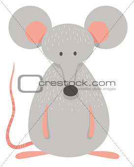 cute grey mouse animal character