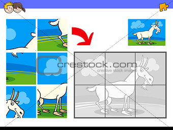 jigsaw puzzles with goat animal character