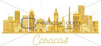 Caracas Venezuela City skyline golden silhouette.