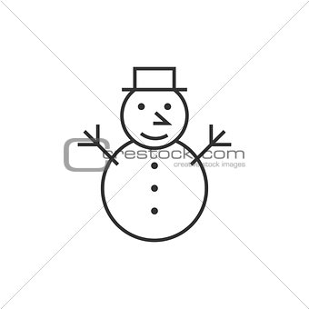 Snowman line icon