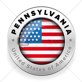 Pennsylvania Usa flag badge button
