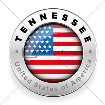 Tennessee Usa flag badge button
