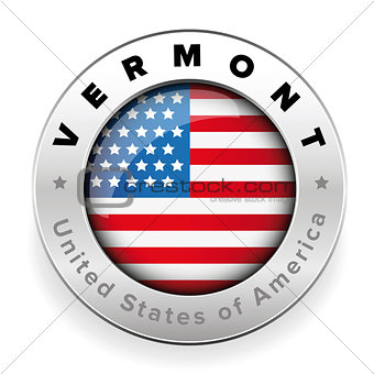 Vermont Usa flag badge button