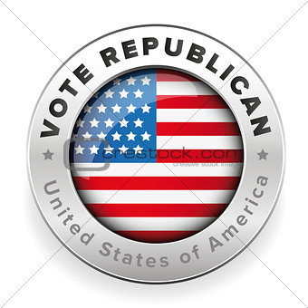 Vote Republican badge Usa flag