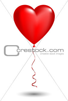 Vector red balloon in form of heart
