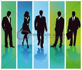 Business people groups set, illustration