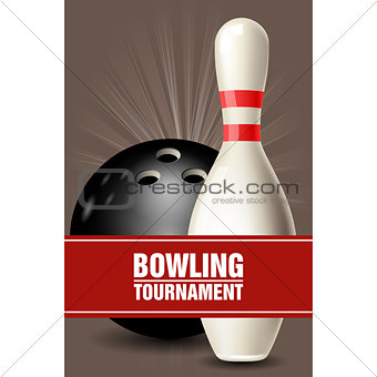 Skittle and ball - bowling tournament invitation or poster