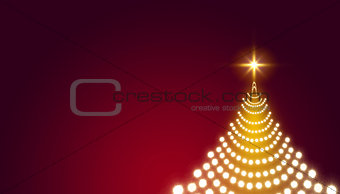 Glowing Christmas tree with star isolated. Christmas background.