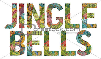 Words JINGLE BELLS. Vector decorative zentangle object