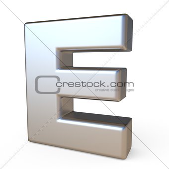 Metal font LETTER E 3D