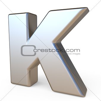 Metal font LETTER K 3D