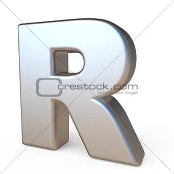 Metal font LETTER R 3D