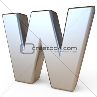 Metal font LETTER W 3D