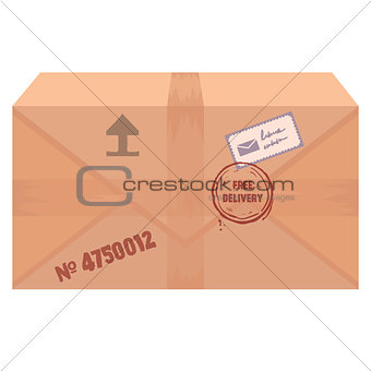 Box icon with free delivery on white background