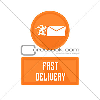 Logo of fast delivery emblem, hot letter