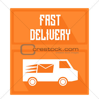 Quick delivery logo, cars with painted burning letter