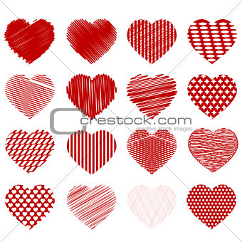 Set of Red Hearts