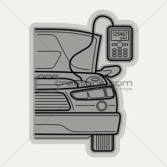 Line flat vector icon car parts