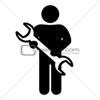 man with a wrench