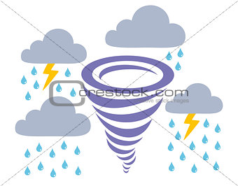 Vector icons storm, rain and clouds.