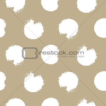 Gold and white bold rough dots seamless vector pattern.
