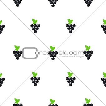 Bright summer juicy grapes cartoon seamless pattern.