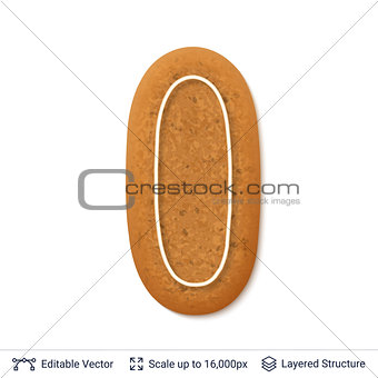 Gingerbread letter I isolated on white.