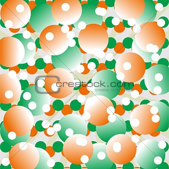 Pattern of orange and green circles