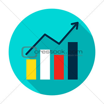 Growth Statistics Circle Icon
