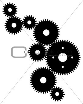 Set of black gears