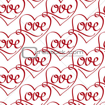 Vector Seamless Pattern with Love Lettering