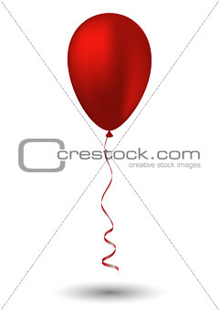 Red balloon on white background