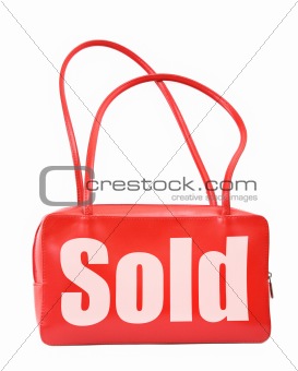 handbag with sold sign
