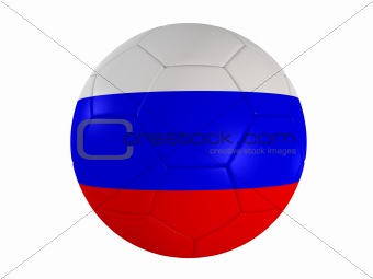 russian flag on a football
