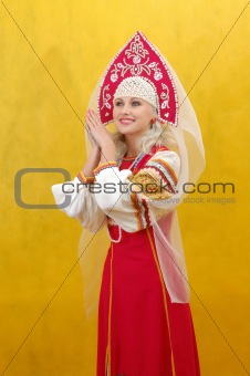 Russian woman in a folk russian dress