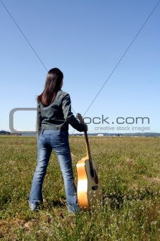 Woman guitar player