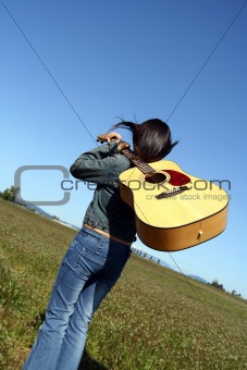 Woman guitar player