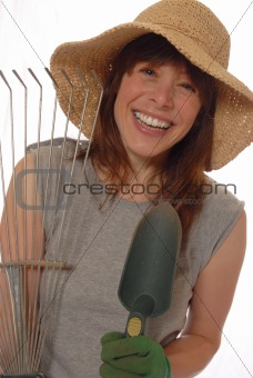 happy lady gardener