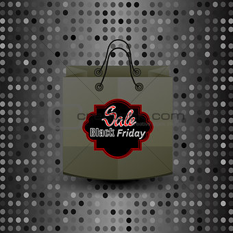 Shopping Paper Bag with Black Friday Sticker