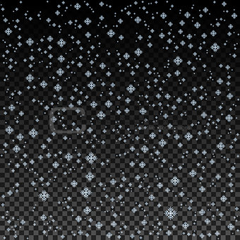 Blue Snowflake background vector. Christmas snow fall decoration effect.