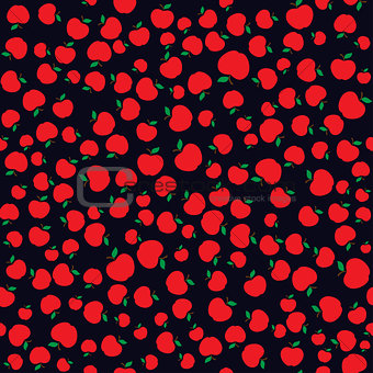 Apples red seamless dark pattern background