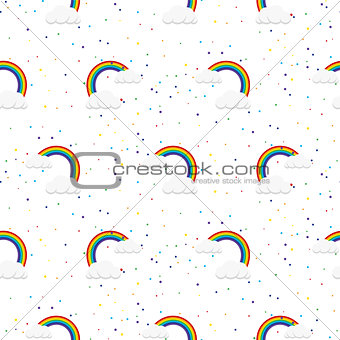 Rainbow hipster style seamless vector pattern.