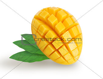 Isolated mango with leaves