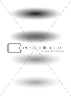 Oval or round realistic shadows isolated set on transparent background. Shadow with soft smooth edges for web design element. Vector illustration.