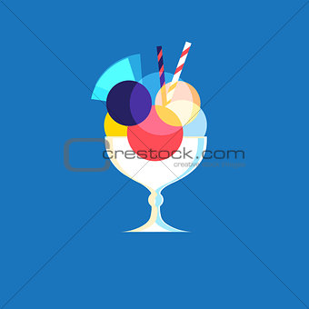 Vector icon of bright tasty ice cream 