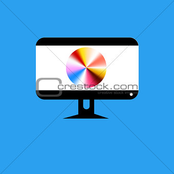 Vector computer monitor icon 