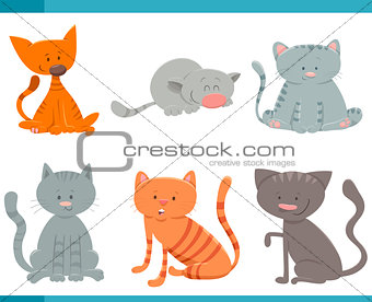 adorable cats and kittens characters set